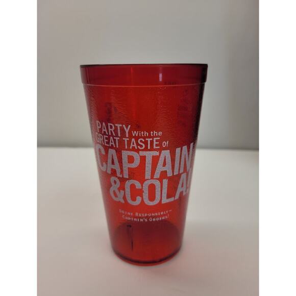 Captain Morgan & Cola Red Plastic 10 oz Tumbler Set of 8 Mixing Instructions - Picture 2 of 8